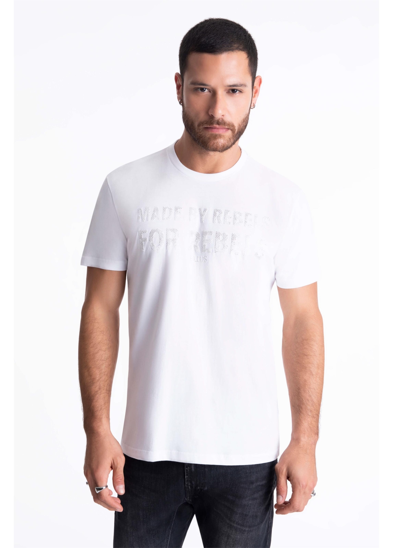T-Shirt Cotton Fine Rebels Foil Classic Branco