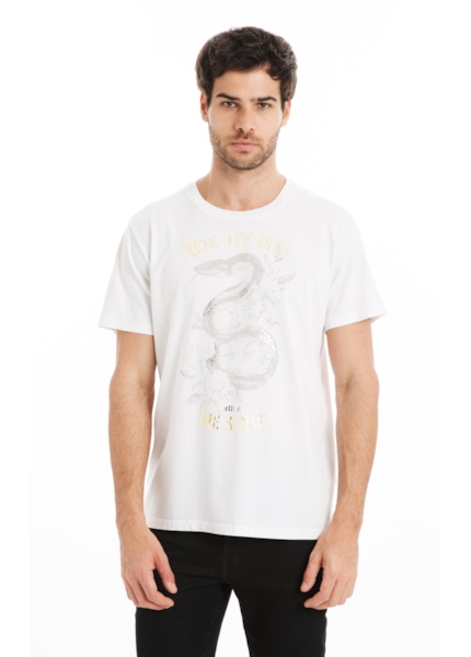 T-Shirt Cotton Fine Ride Off Classic Off White