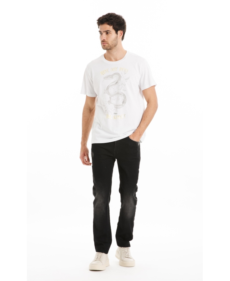 T-Shirt Cotton Fine Ride Off Classic Off White