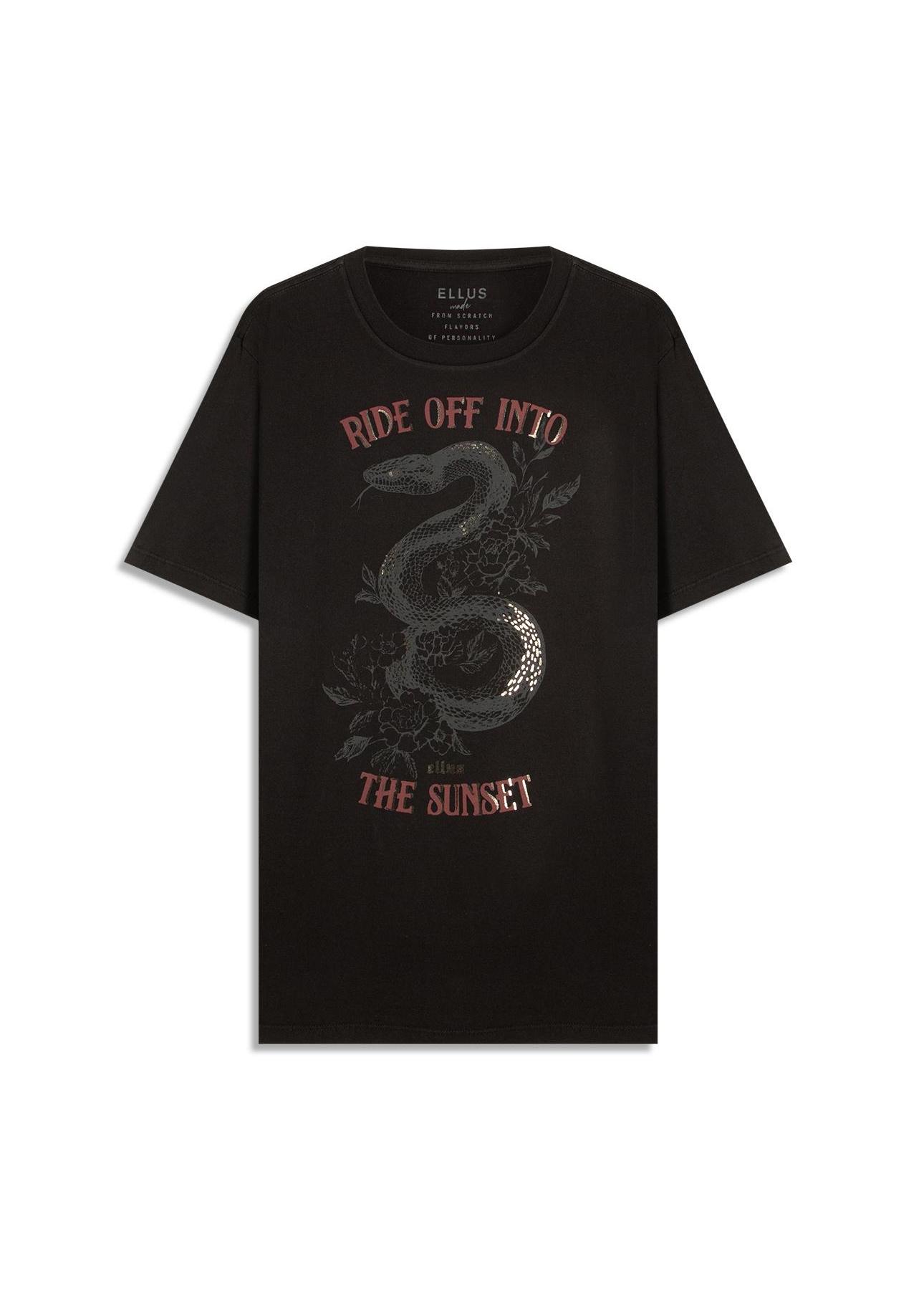 T-Shirt Cotton Fine Ride Off Classic Preto