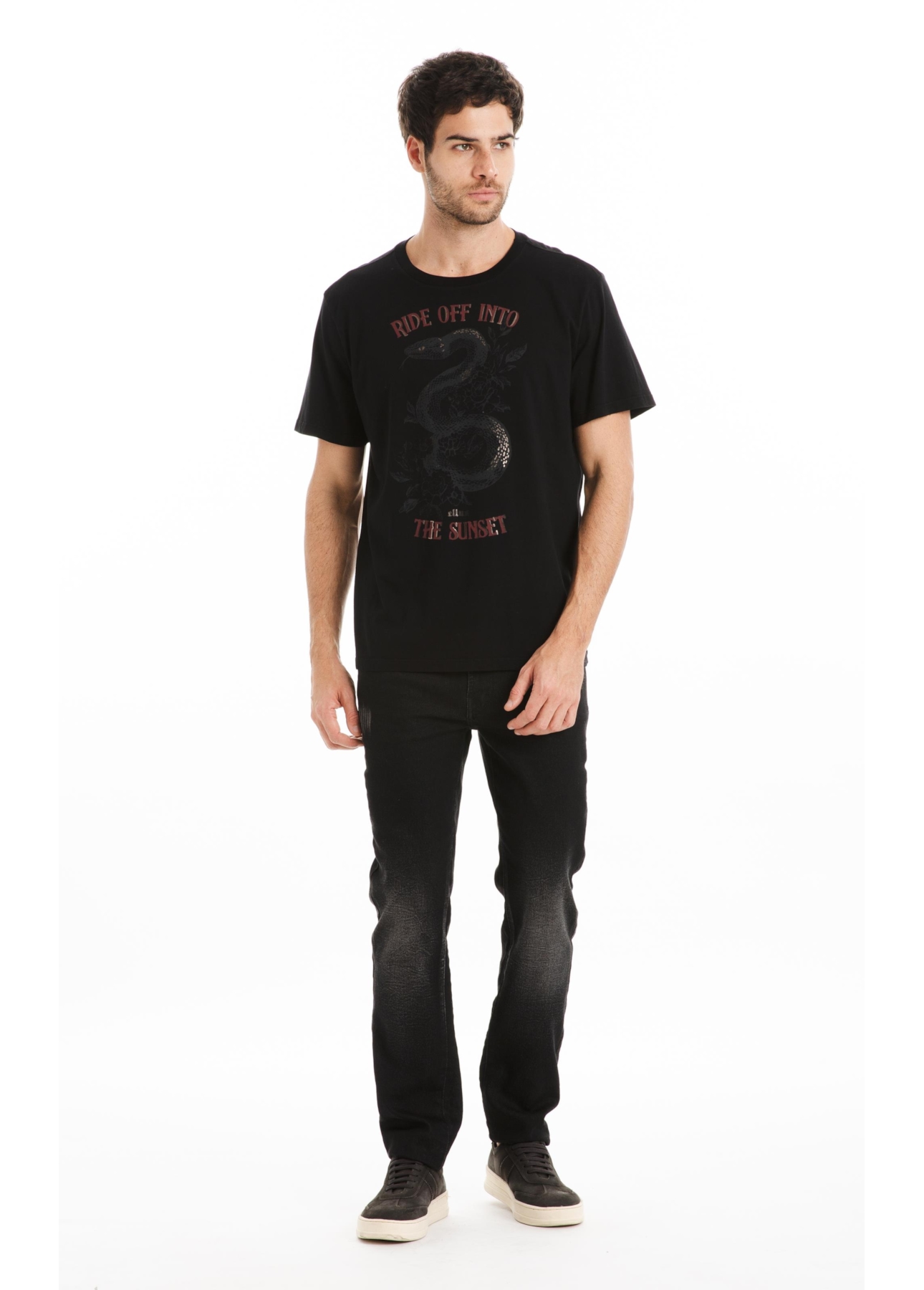 T-Shirt Cotton Fine Ride Off Classic Preto