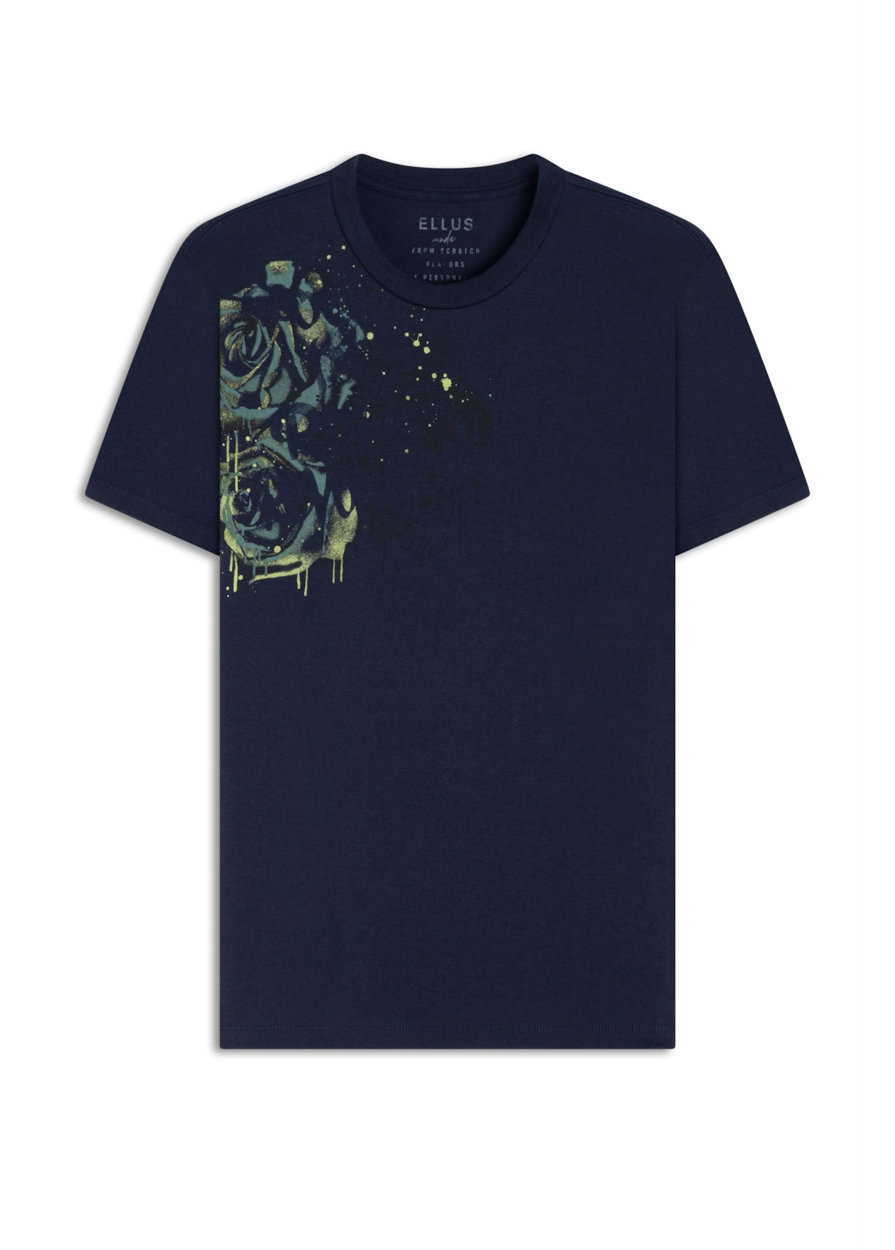T-Shirt Cotton Fine Rock Roses Classi Dark Navy