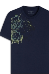 T-Shirt Cotton Fine Rock Roses Classi Dark Navy