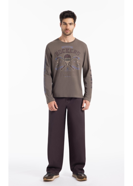 T-Shirt Cotton Fine Rockers Tabaco