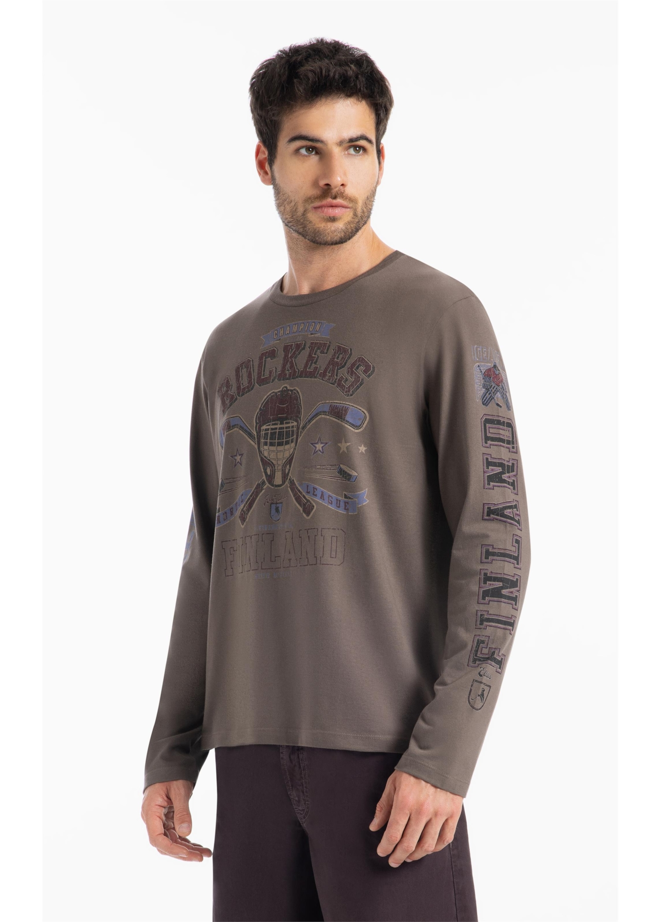 T-Shirt Cotton Fine Rockers Tabaco
