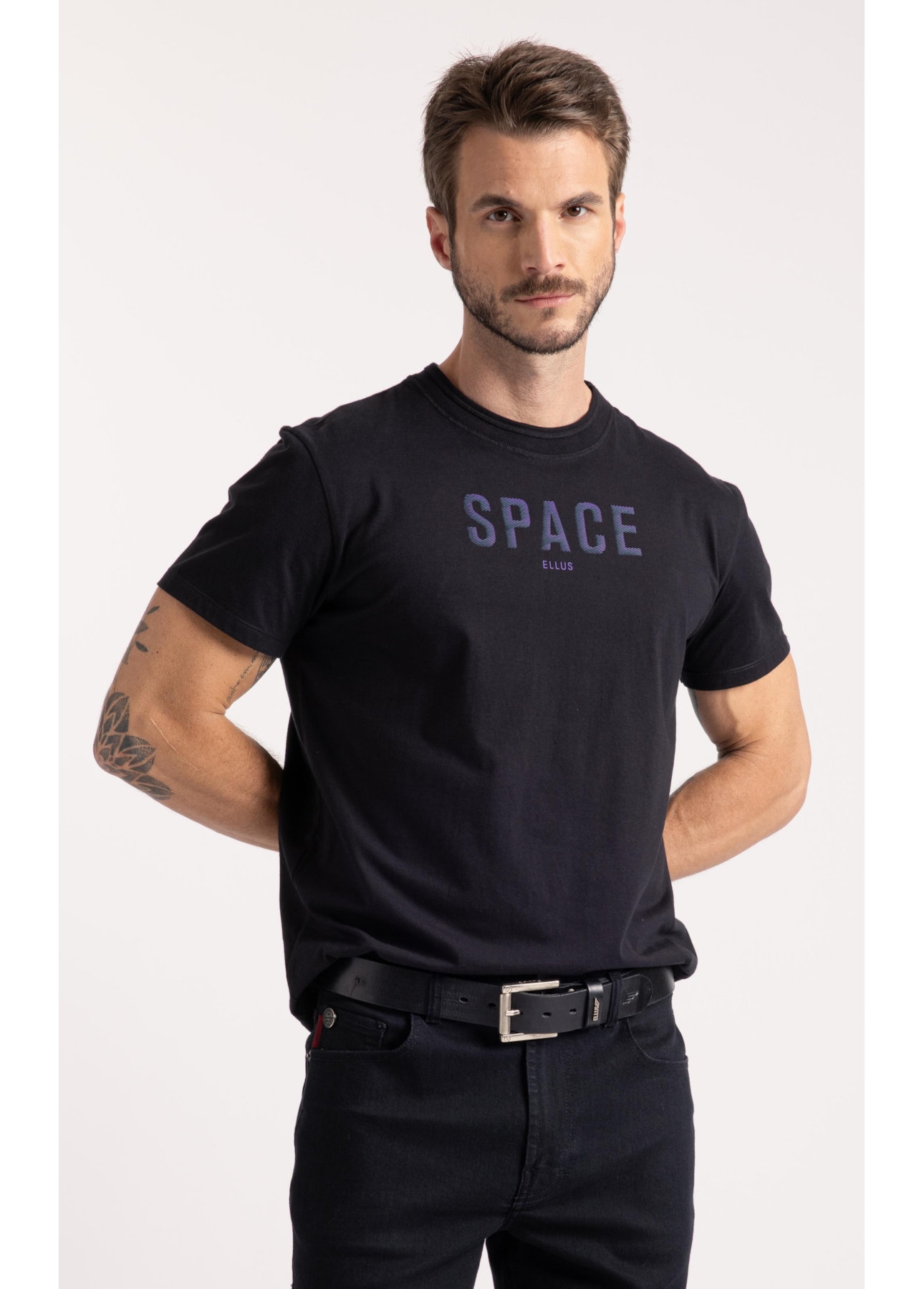 T-Shirt Cotton Fine Space Classic Preto