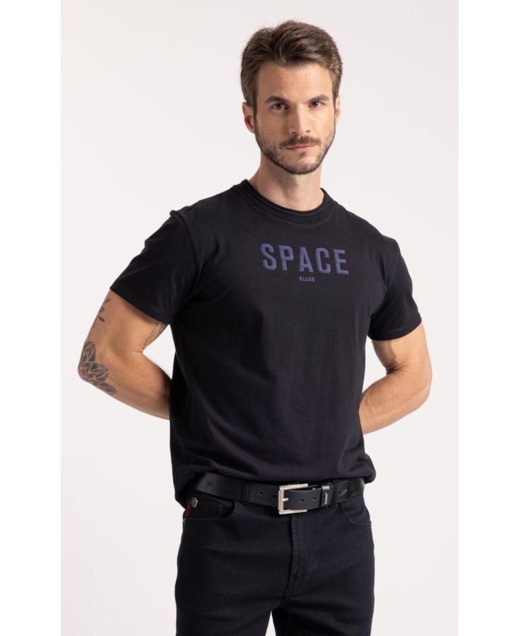 T-Shirt Cotton Fine Space Classic Preto