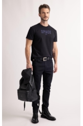 T-Shirt Cotton Fine Space Classic Preto
