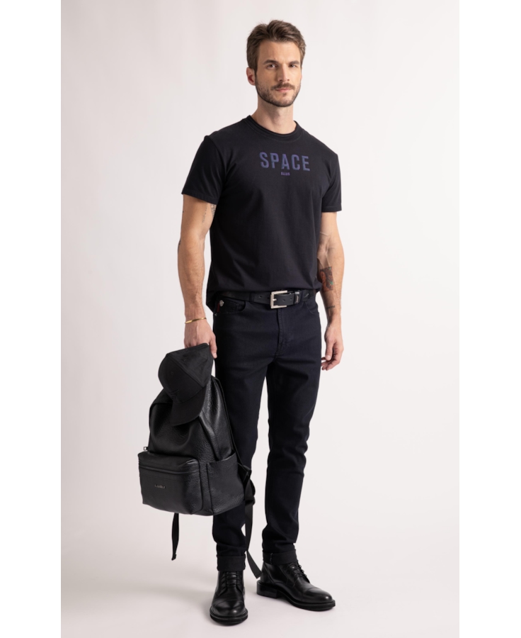 T-Shirt Cotton Fine Space Classic Preto