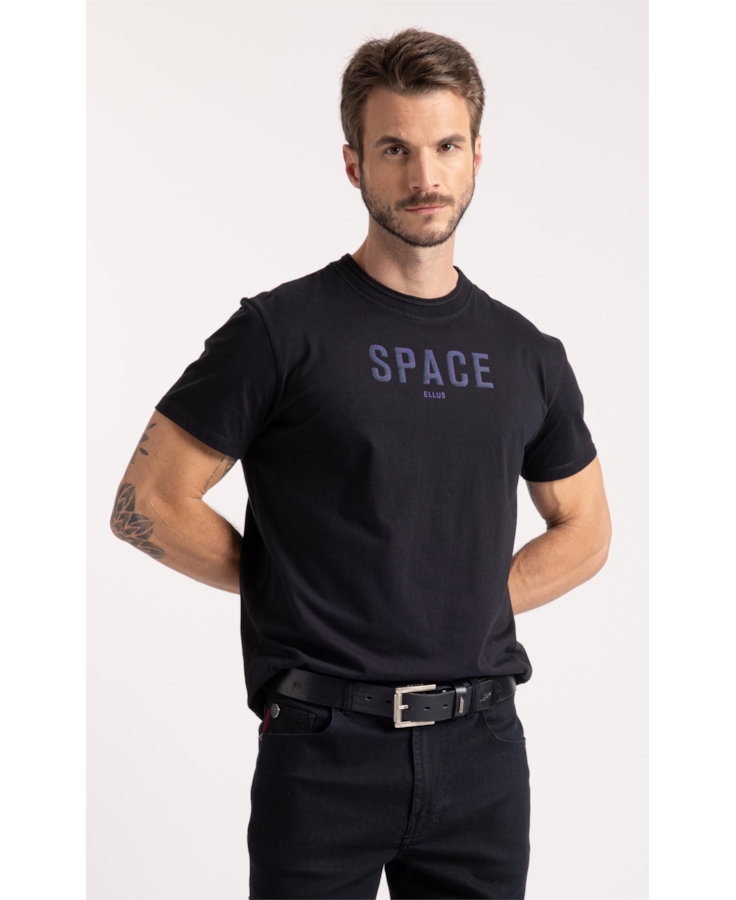 T-Shirt Cotton Fine Space Classic Preto