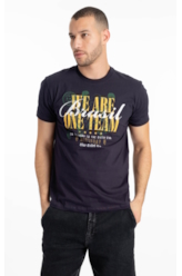 T-Shirt Cotton Fine We Re One Team Classic Dark Navy