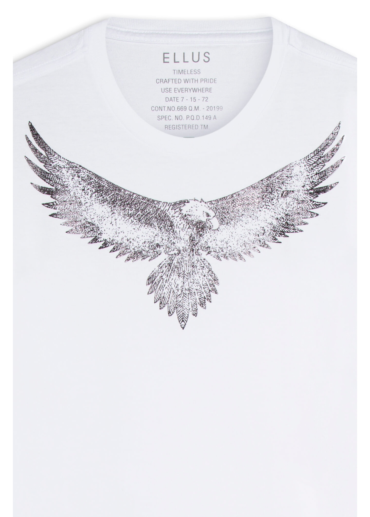T-Shirt Cotton Fine West Eagle Foil Branco