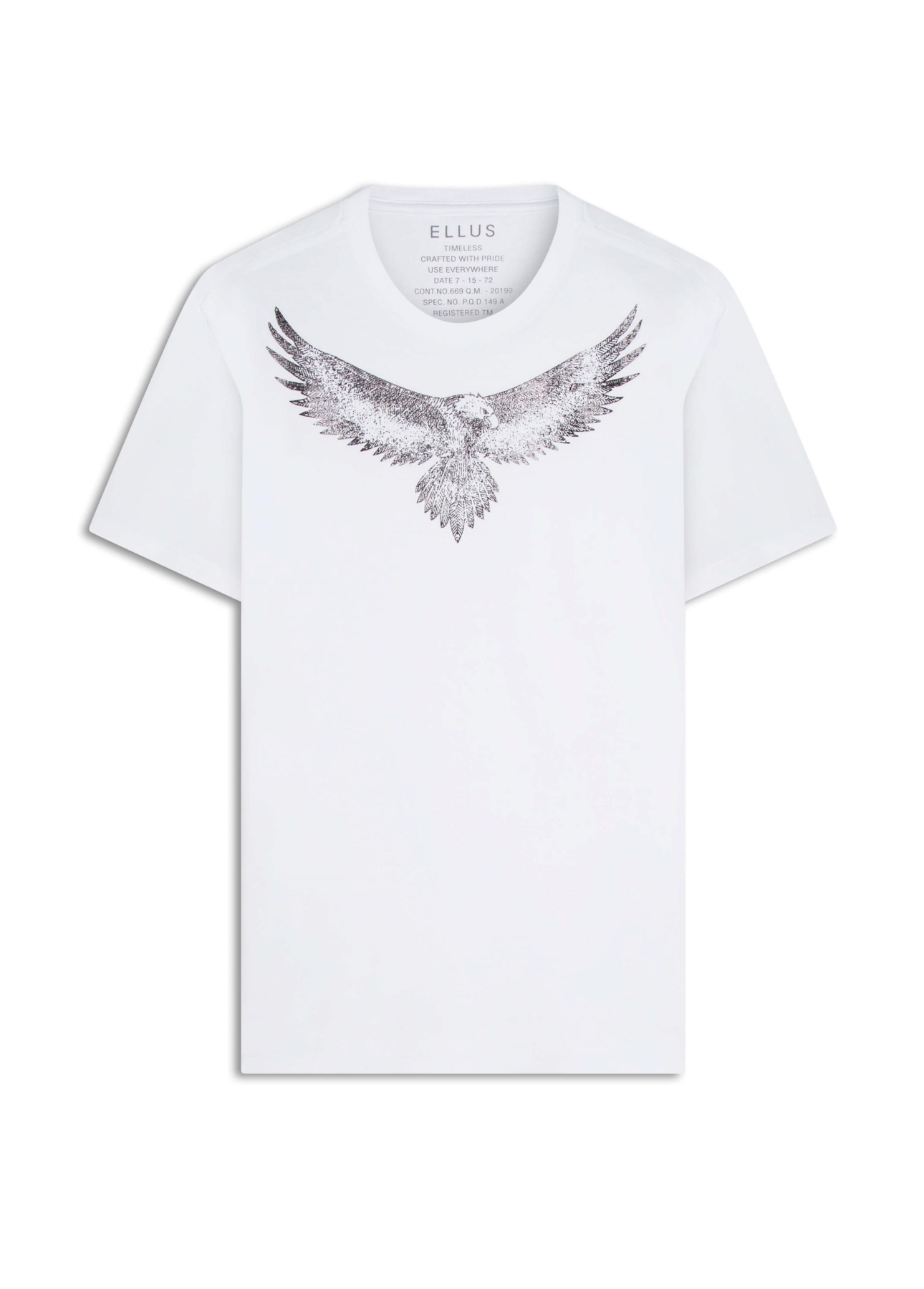 T-Shirt Cotton Fine West Eagle Foil Branco