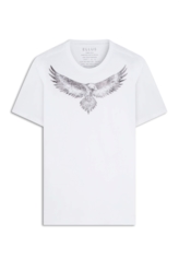 T-Shirt Cotton Fine West Eagle Foil Branco