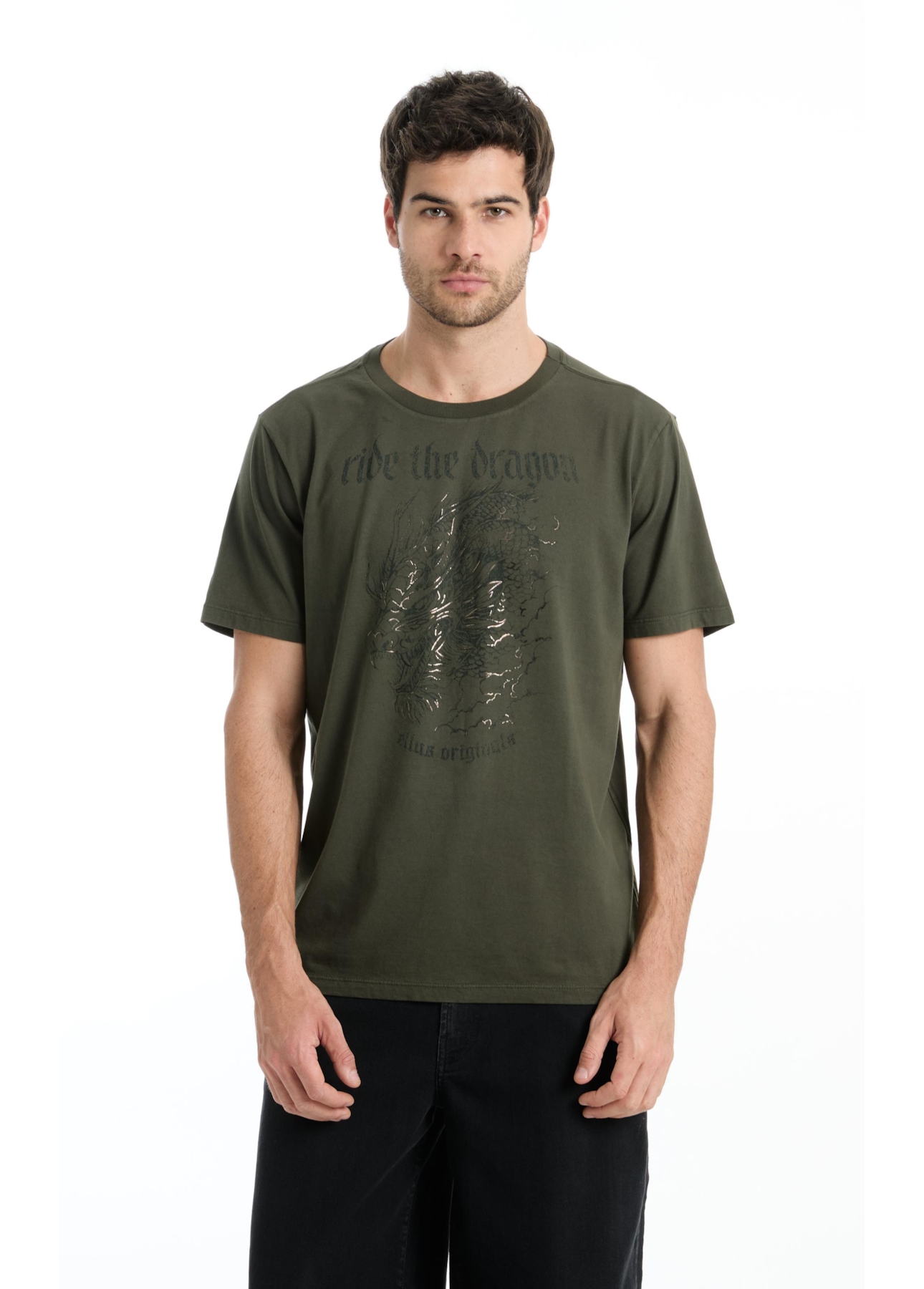 T-Shirt Cotton Finen Ride The Dragon Classic Floresta
