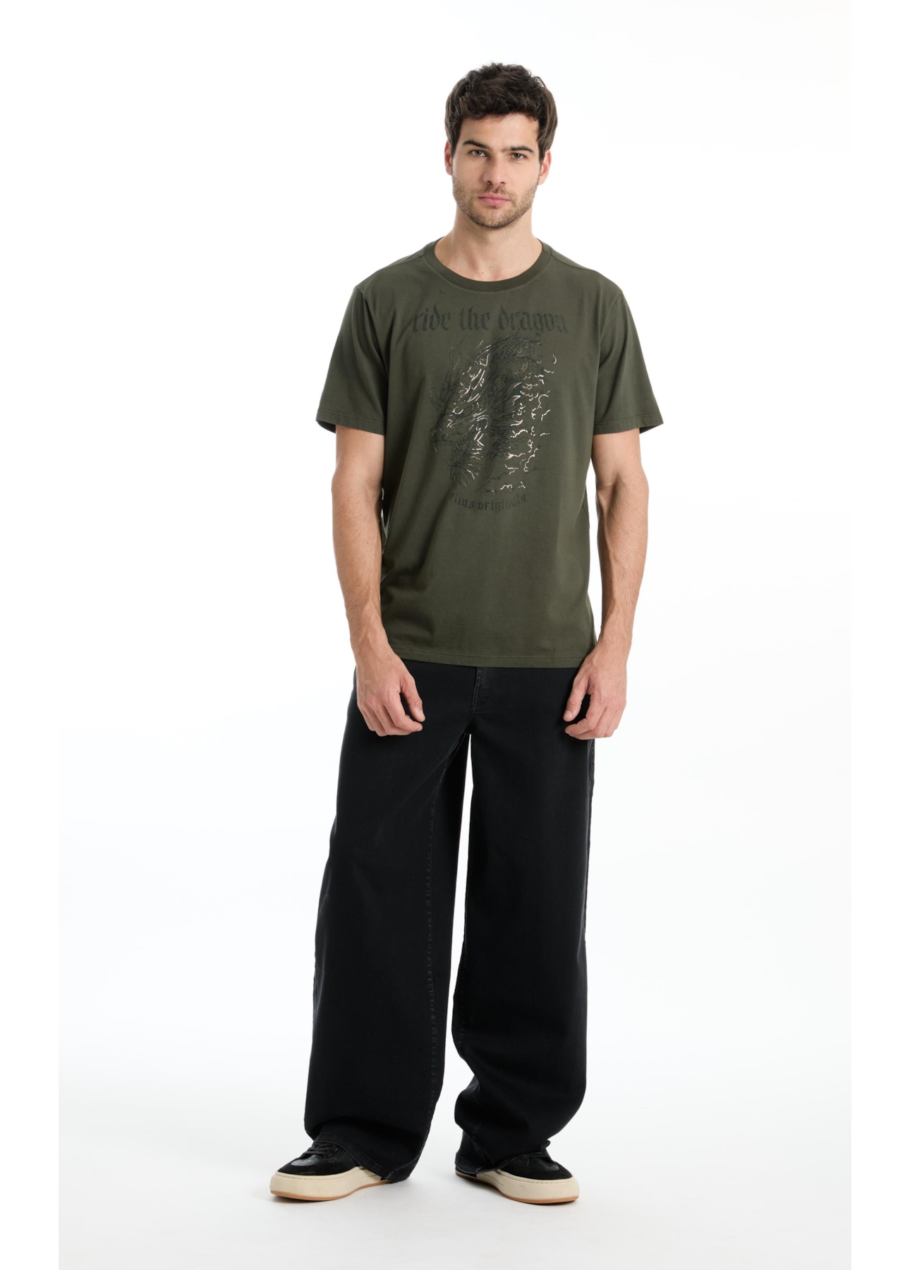 T-Shirt Cotton Finen Ride The Dragon Classic Floresta