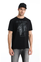 T-Shirt Cotton Finen Ride The Dragon Classic Preto