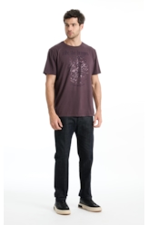 T-Shirt Cotton Finen Ride The Dragon Classic Roxo