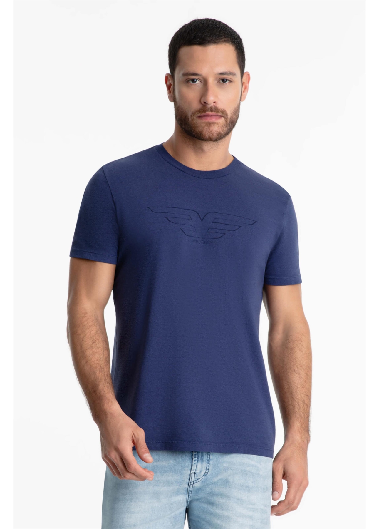 T-Shirt Cotton Melange Easa Mirror Classic Purple Blue