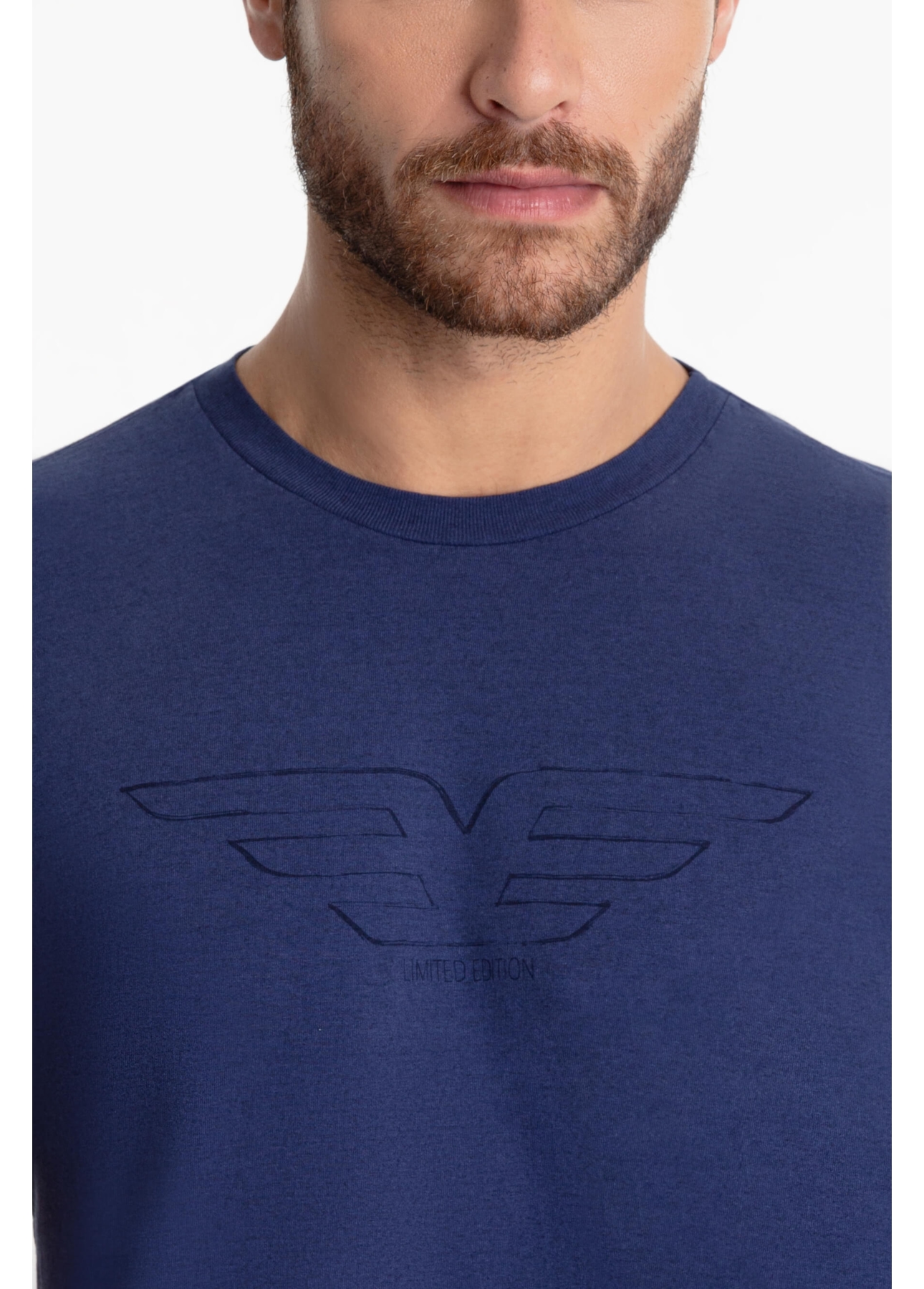 T-Shirt Cotton Melange Easa Mirror Classic Purple Blue