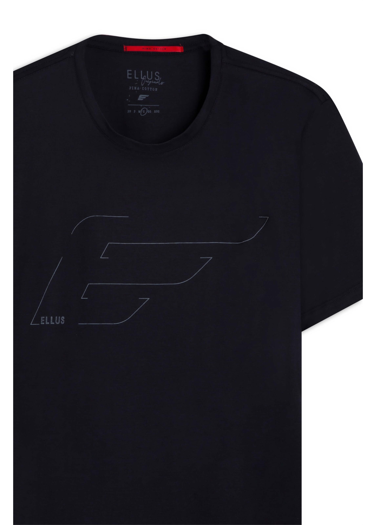 T-Shirt Cotton Pima Ellus Easa Outline Dark Navy