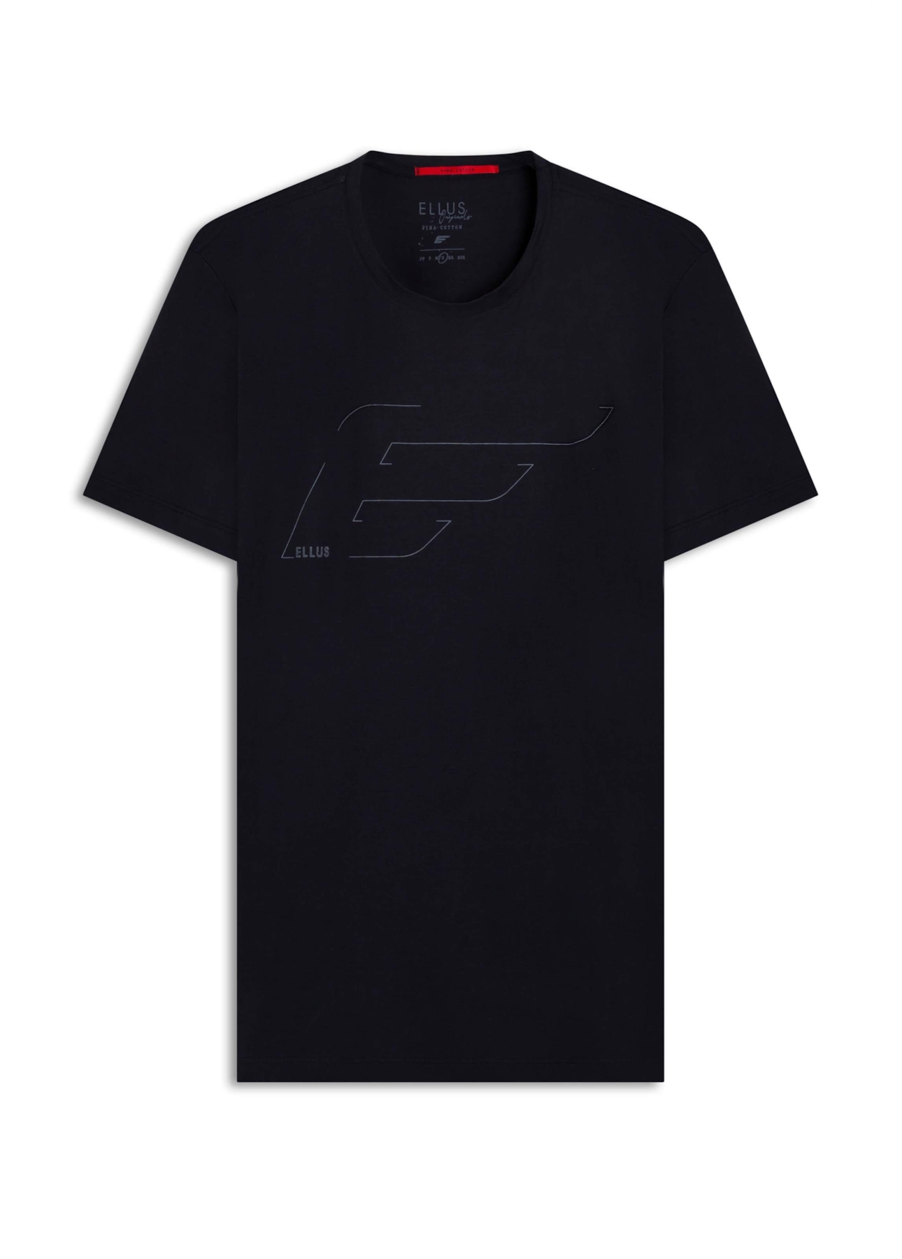 T-Shirt Cotton Pima Ellus Easa Outline Dark Navy