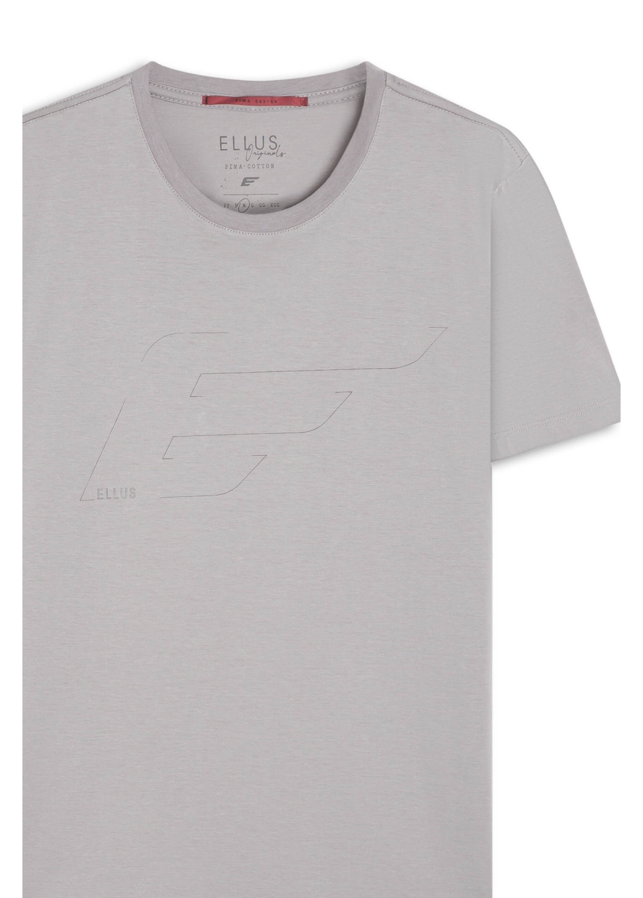 T-Shirt Cotton Pima Ellus Easa Outline Silver Gray