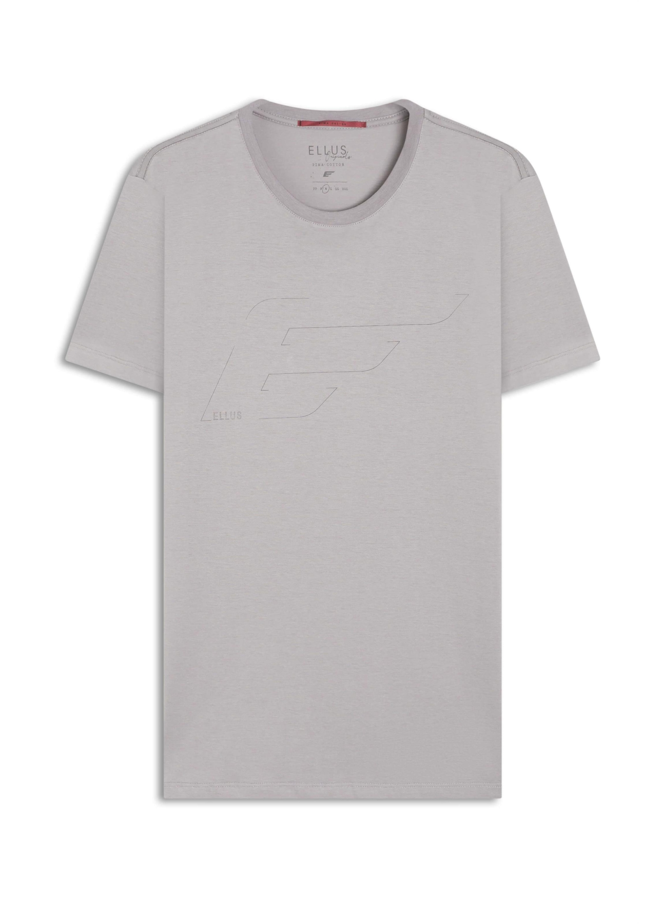 T-Shirt Cotton Pima Ellus Easa Outline Silver Gray
