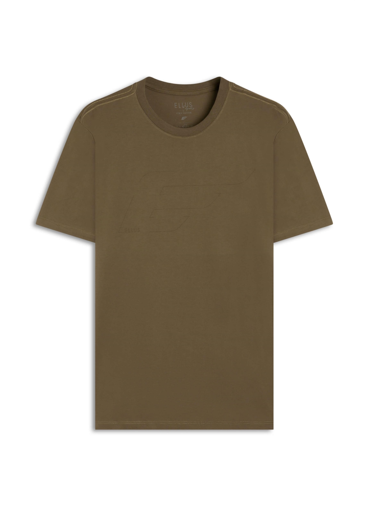 T-Shirt Cotton Pima Ellus Easa Outline  Tabaco
