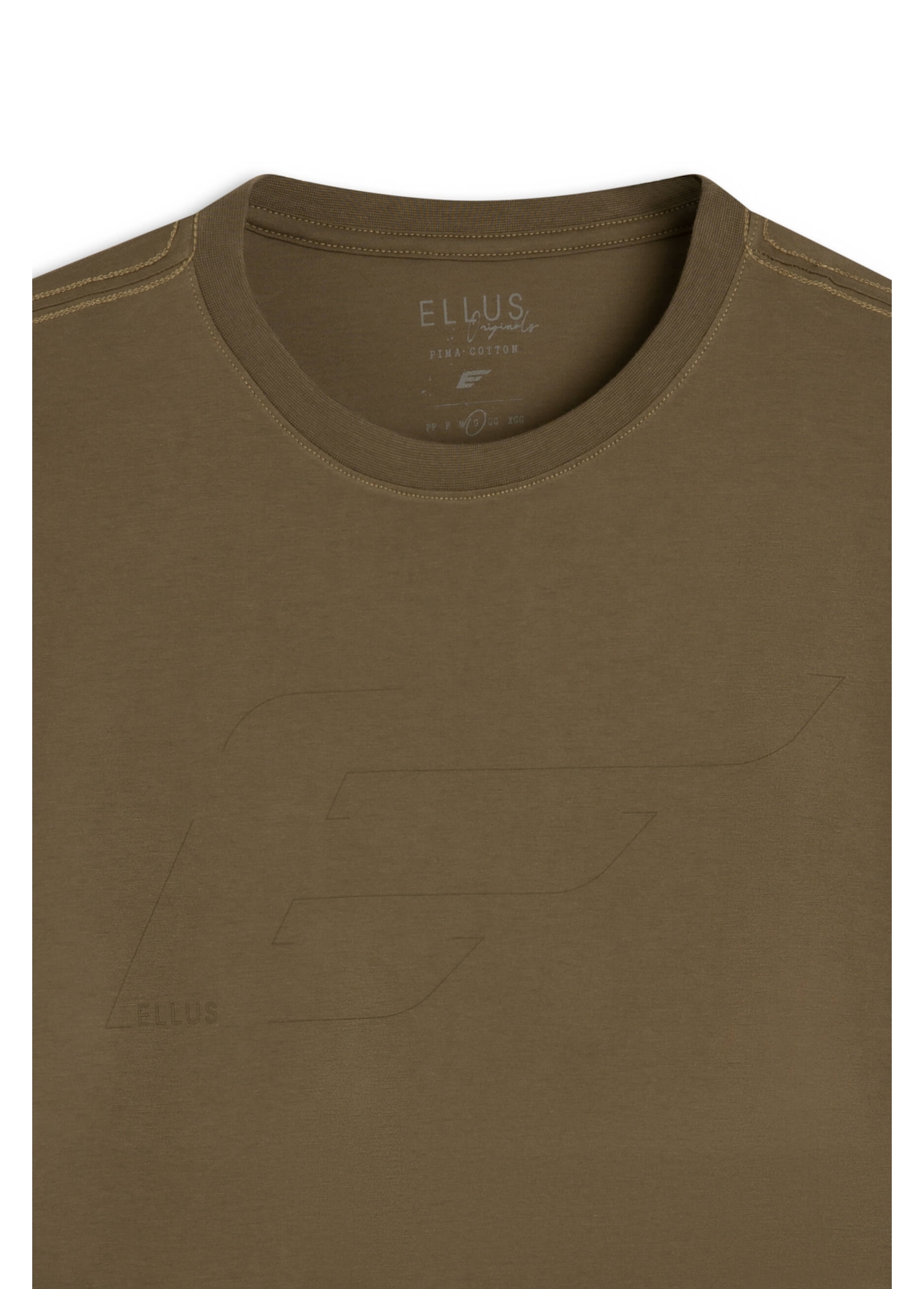 T-Shirt Cotton Pima Ellus Easa Outline  Tabaco