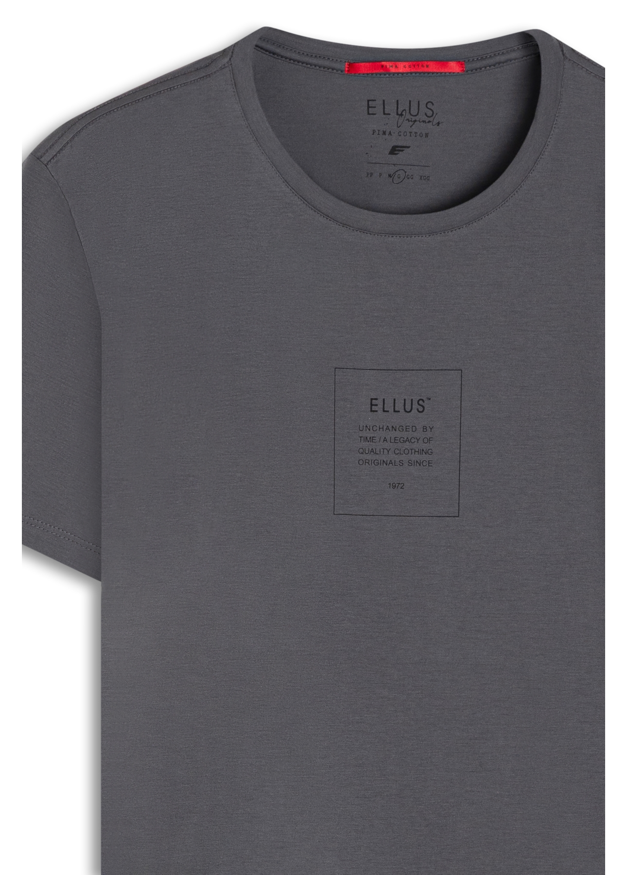 T-Shirt Cotton Pima Ellus Square Classic Grafite