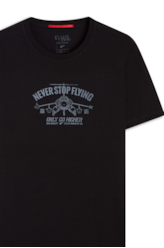 T-Shirt Cotton Pima Never Stop Flying Preto