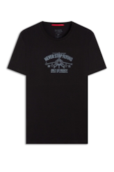 T-Shirt Cotton Pima Never Stop Flying Preto