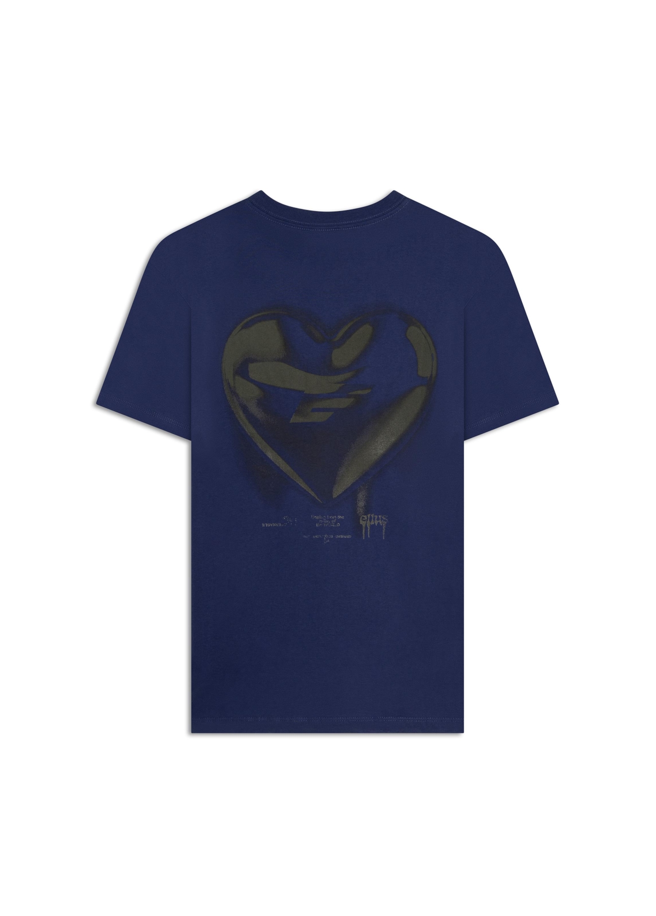 T-Shirt Cromo Heart Azul Carbono