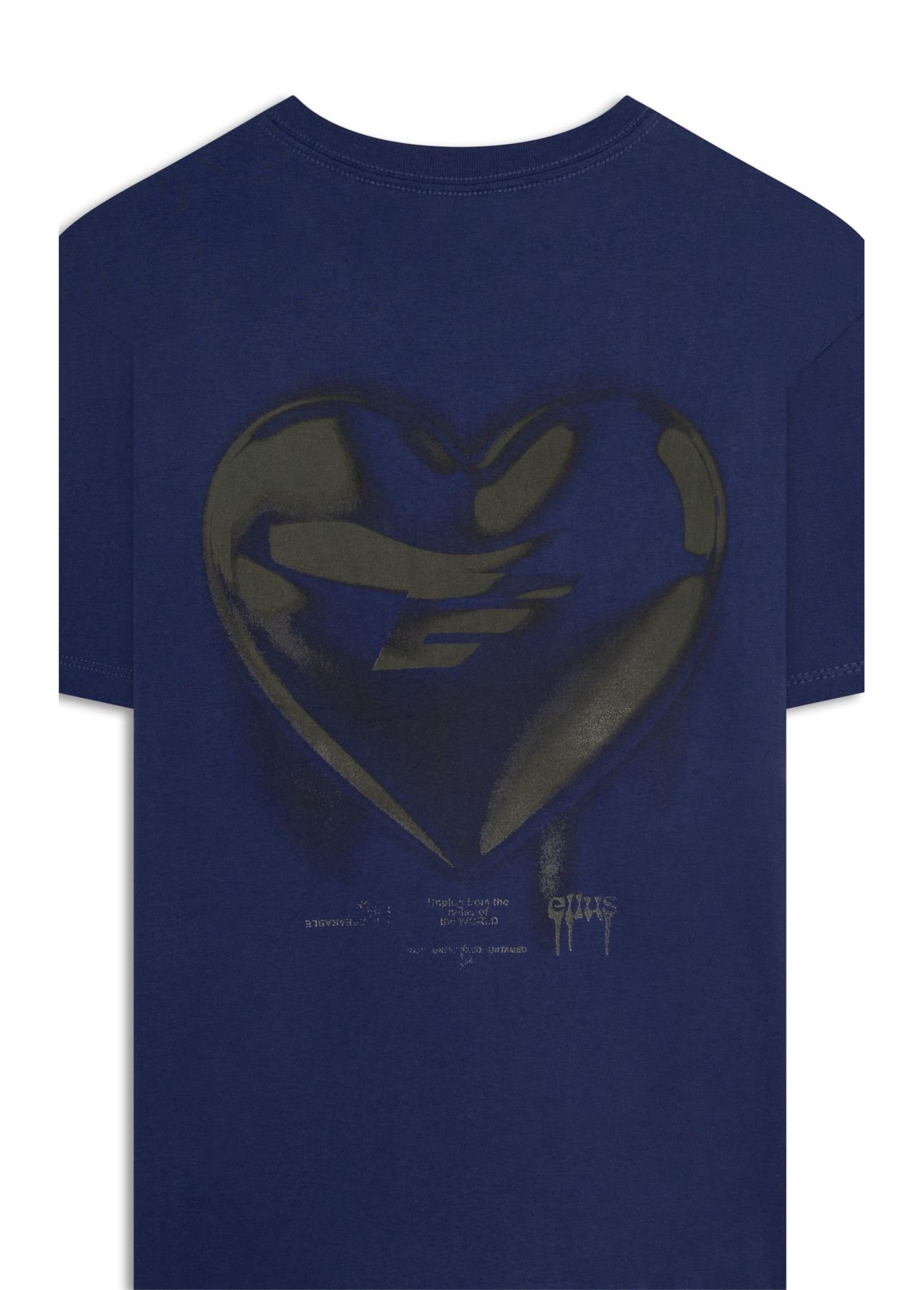 T-Shirt Cromo Heart Azul Carbono