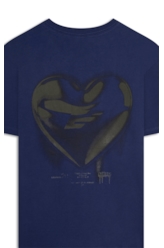T-Shirt Cromo Heart Azul Carbono