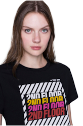 T-Shirt Cropped Alert Preto