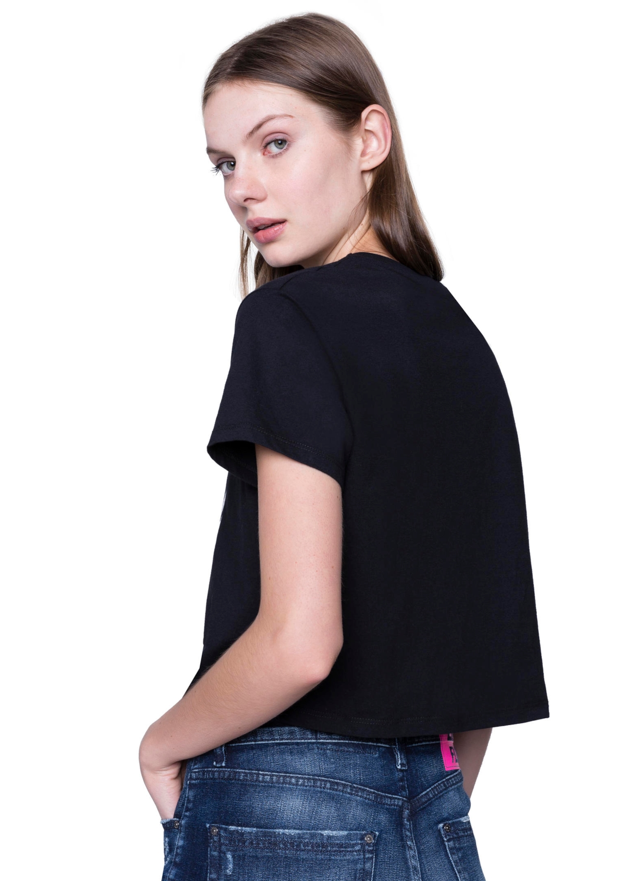 T-Shirt Cropped Alert Preto