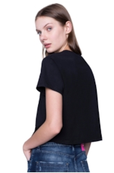 T-Shirt Cropped Alert Preto