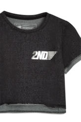 T-Shirt Cropped Moletinho Thuder Preto