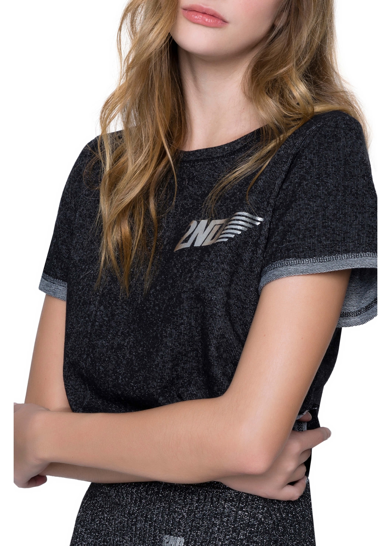 T-Shirt Cropped Moletinho Thuder Preto