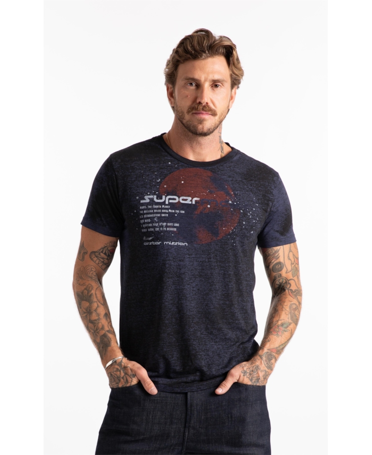 T-Shirt Devore Supermars Purple Blue