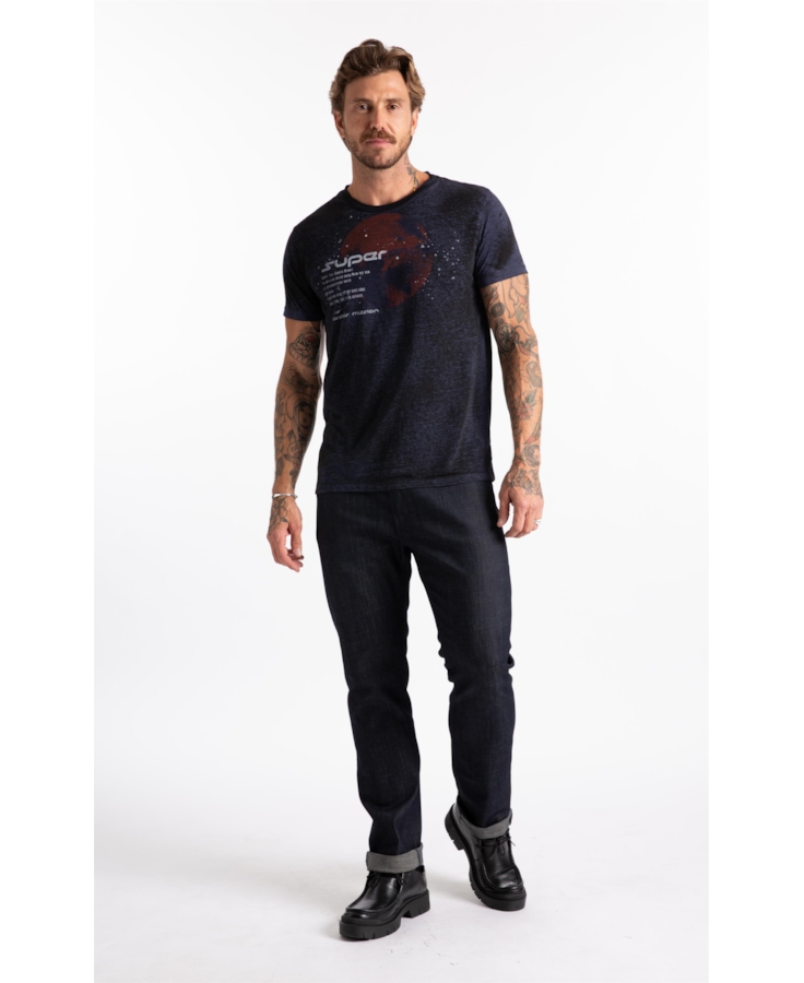 T-Shirt Devore Supermars Purple Blue