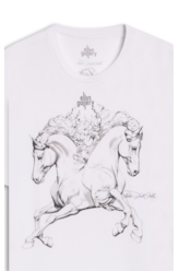 T-Shirt Double Horse Gallery Classic Off White