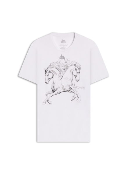 T-Shirt Double Horse Gallery Classic Off White