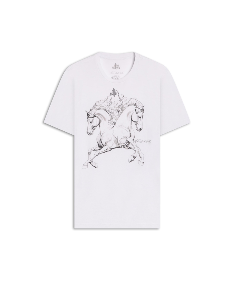 T-Shirt Double Horse Gallery Classic Off White