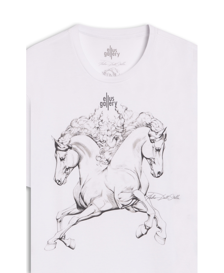 T-Shirt Double Horse Gallery Classic Off White