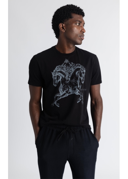 T-Shirt Double Horse Gallery Classic Preto