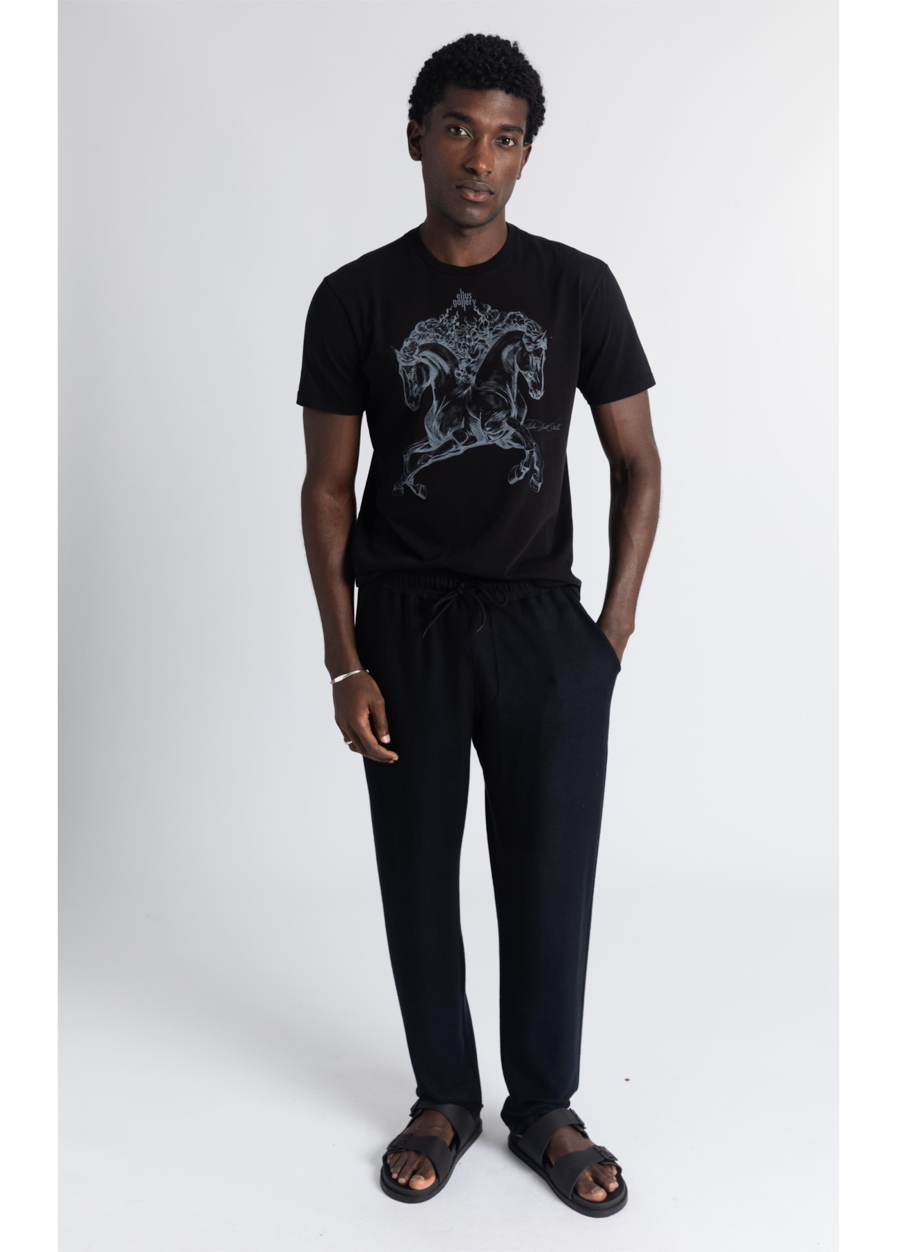 T-Shirt Double Horse Gallery Classic Preto