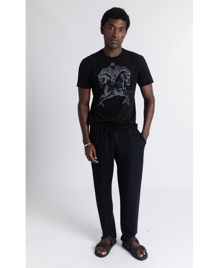 T-Shirt Double Horse Gallery Classic Preto